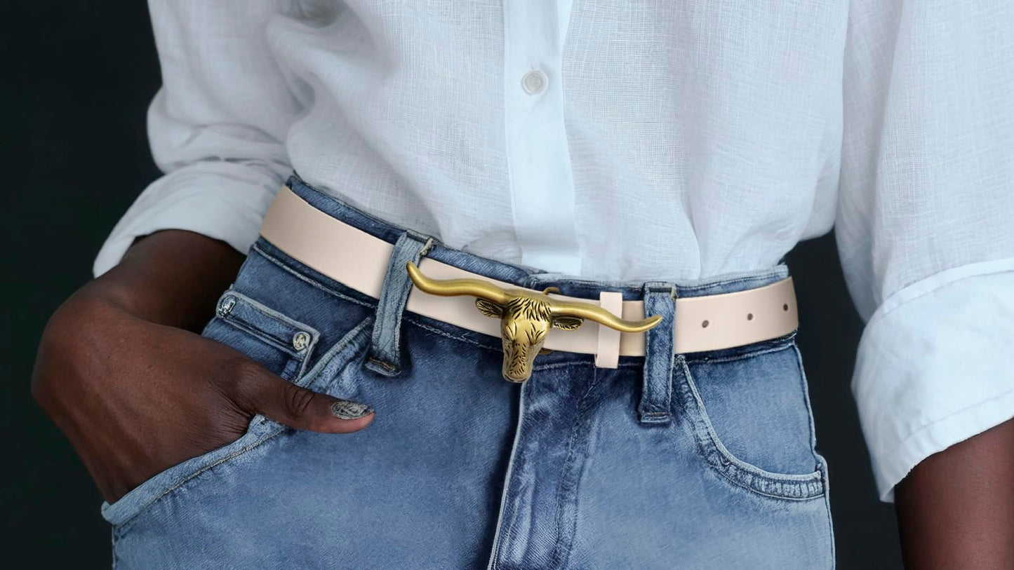 Signature Longhorn Western Leather Belt for Women