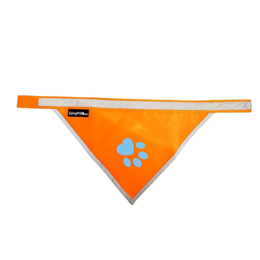 Reflective Dog Bandana Hi-Vis S Size 10 in Neck Orange - Shaketea