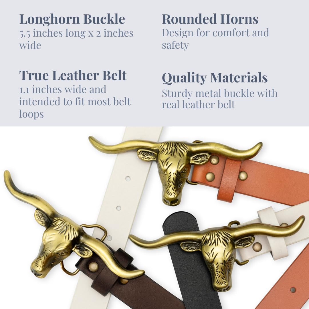 Signature Longhorn Western Leather Belt for Women