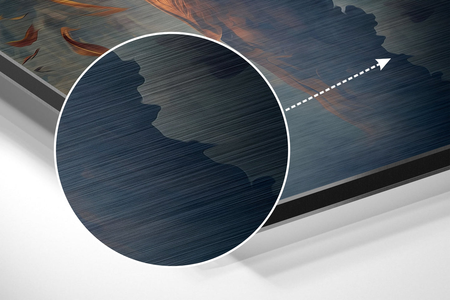 Tiger in Fire Brushed Aluminum Dibond Wall Art
