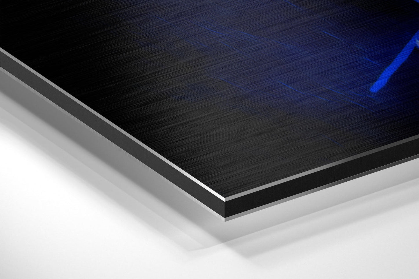 Sapphire Rim Light Boxer Stare Brushed Aluminum Dibond Wall Art