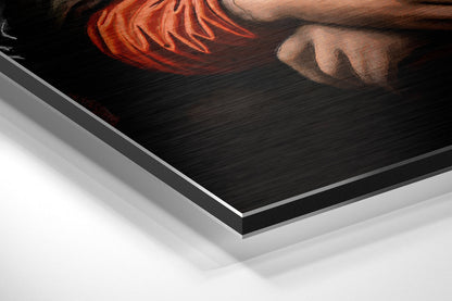 Mona Lisa with a Cat Brushed Aluminum Dibond Wall Art