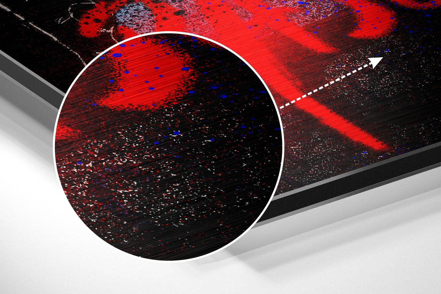 Black Mask Red Mouth Brushed Aluminum Dibond Wall Art
