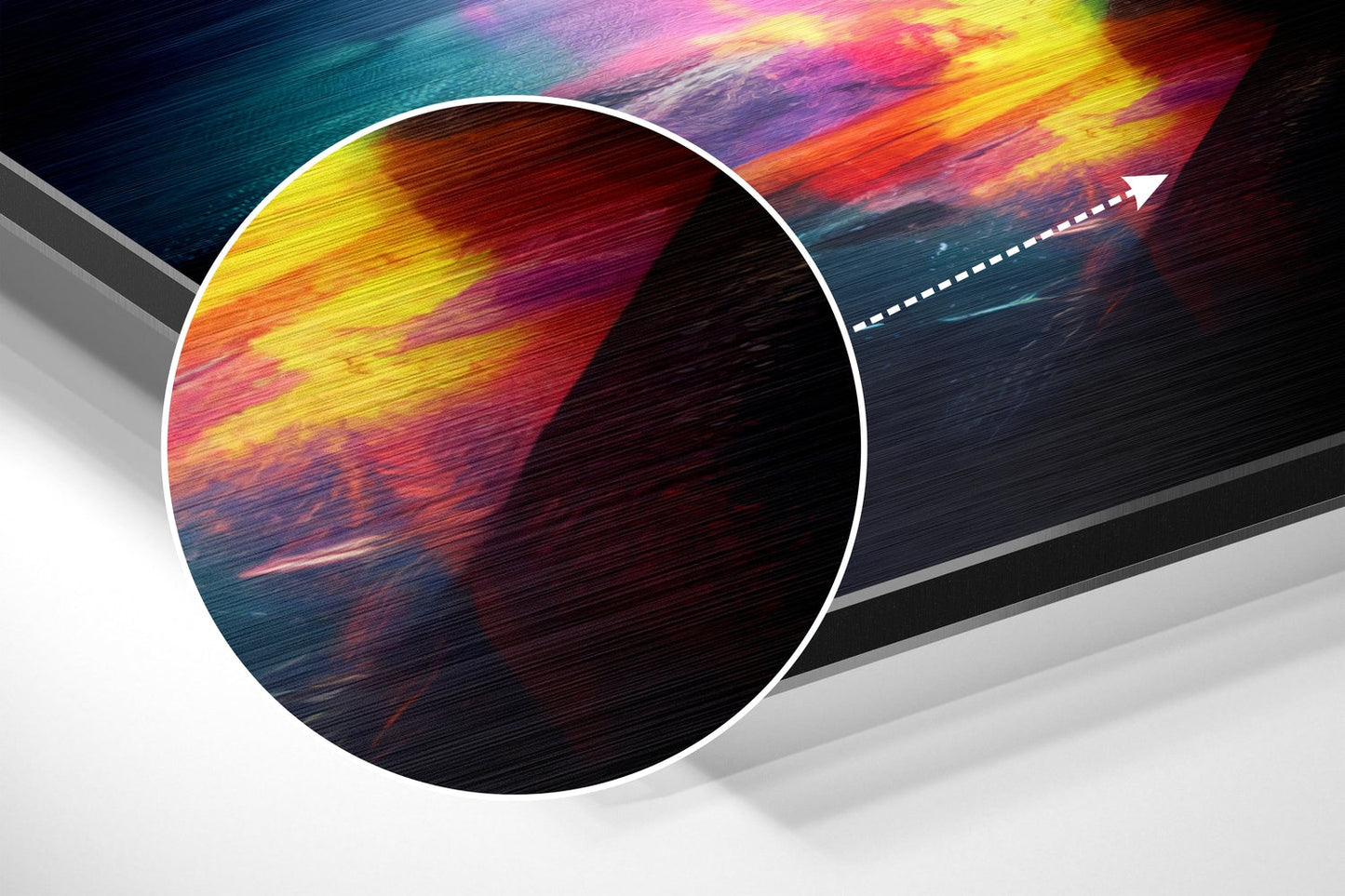 Muscle Car in Colorful Smoke Blast Brushed Aluminum Dibond Wall Art