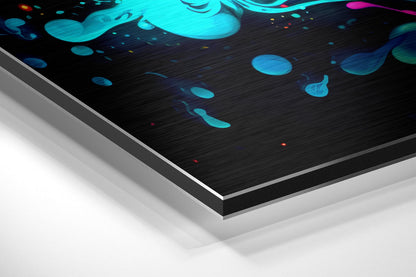 Liquid Bubble Color Splash Brushed Aluminum Dibond Wall Art