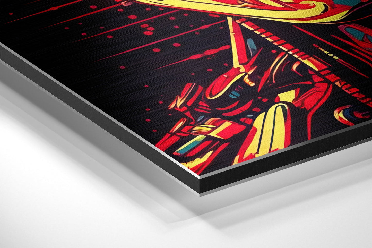 Pop Art Half Machine Cyborg Face Brushed Aluminum Dibond Wall Art