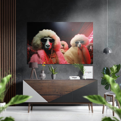 Sheeps' Life Brushed Aluminum Dibond Wall Art
