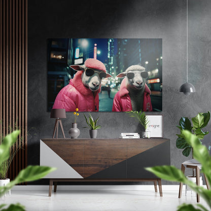 Sheeps Brushed Aluminum Dibond Wall Art