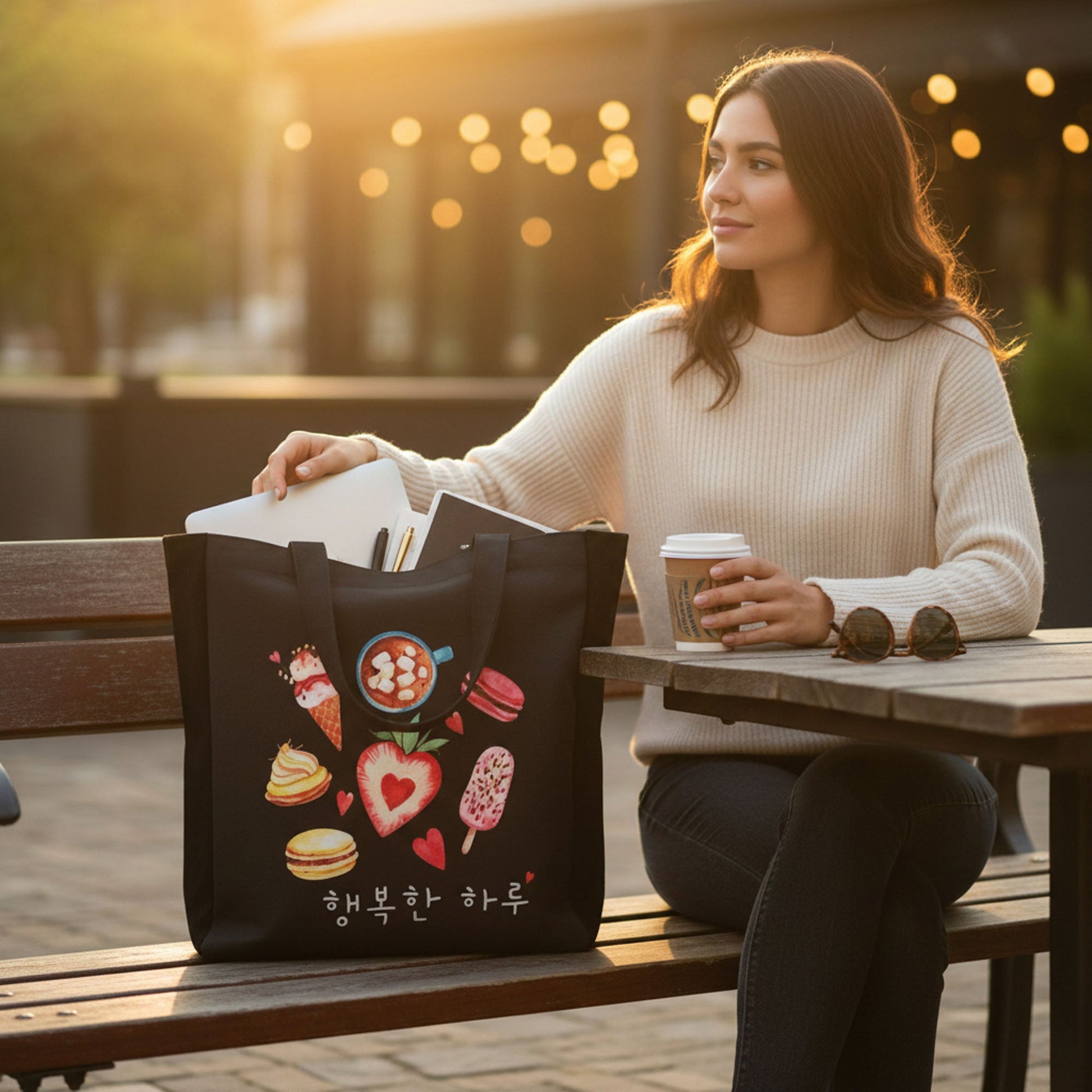 Aesthetic Flannel Shoulder Bag Korean Style Plaid Tote 15x13