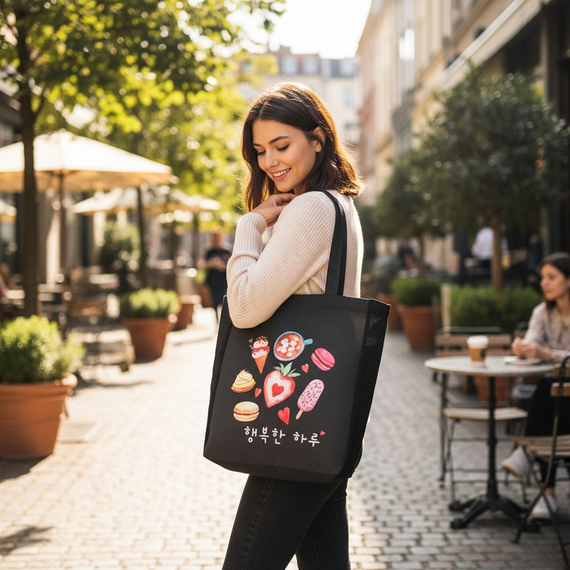 Aesthetic Flannel Shoulder Bag Korean Style Plaid Tote 15x13