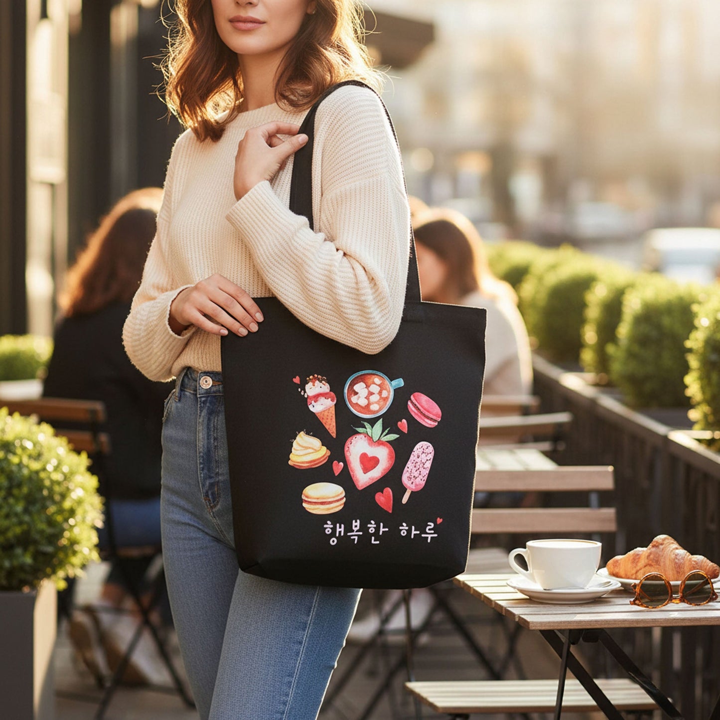 Aesthetic Flannel Shoulder Bag Korean Style Plaid Tote 15x13