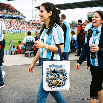 Argentina 2026 Soccer Cup Global Championship Tote Bag, Fans Football Gift Shopper