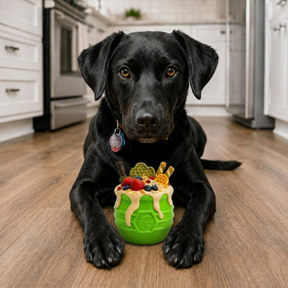 Honey Pot Dog eCup Treat Dispenser | Durable PUP-X Rubber Enrichment Toy | USA Made
