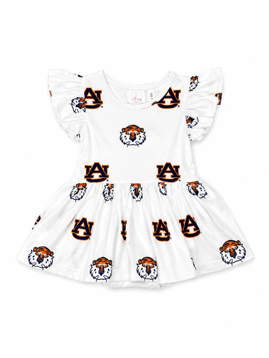 Auburn White Aubie S/S Flutter Twirl Bodysuit
