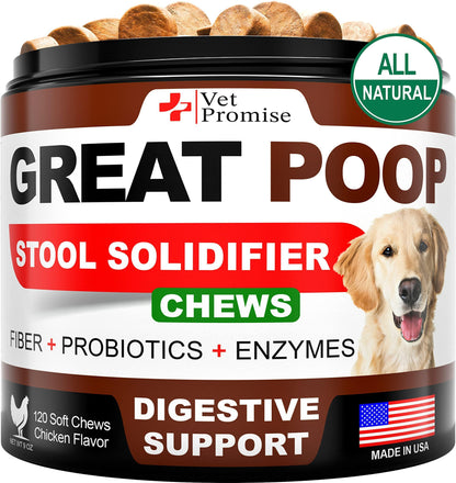 Probiotics for Dogs 120 Chews Stool Softener High Fiber