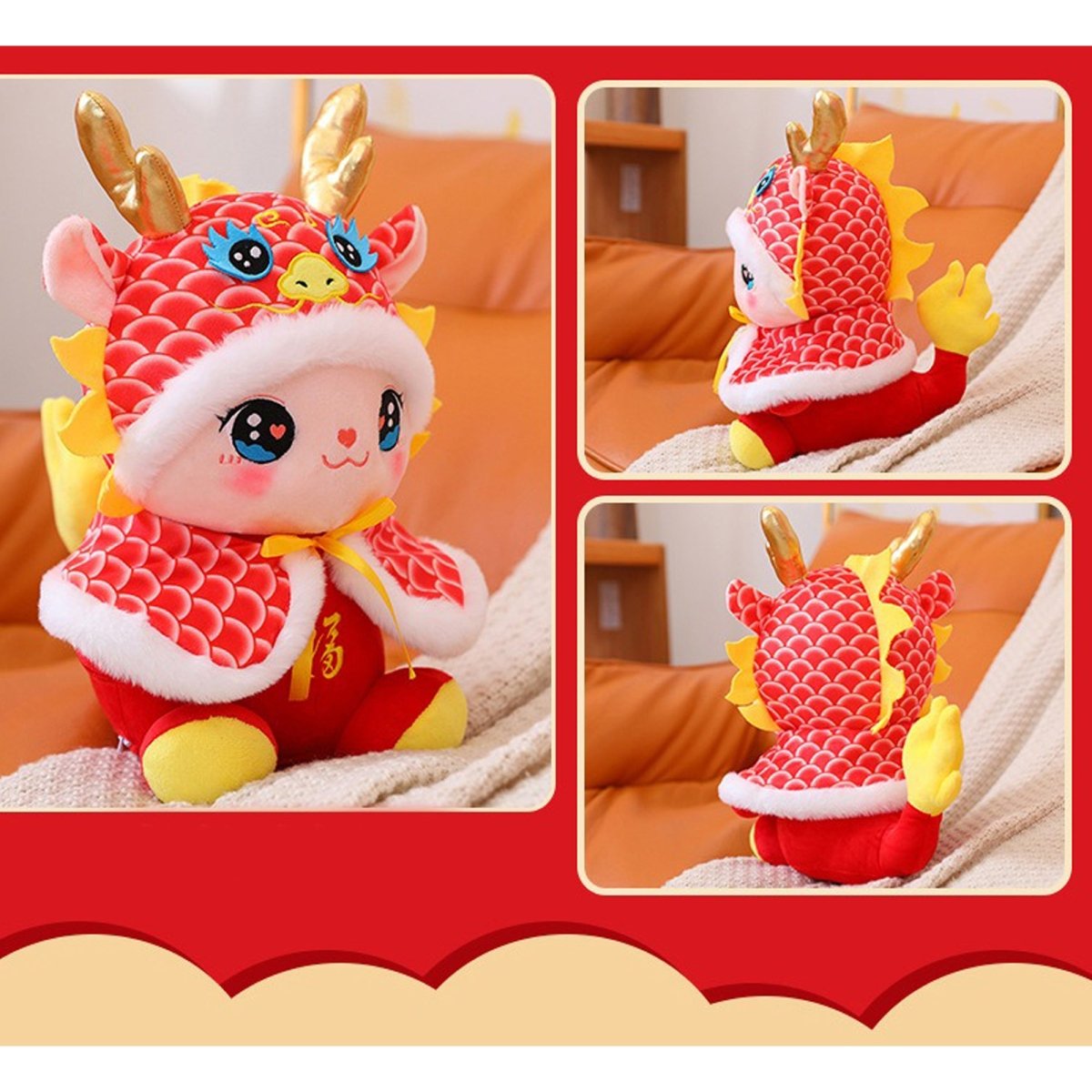 Baby Dragon Plush, Adorable Colorful Year of the Dragon Special Stuffed Animal