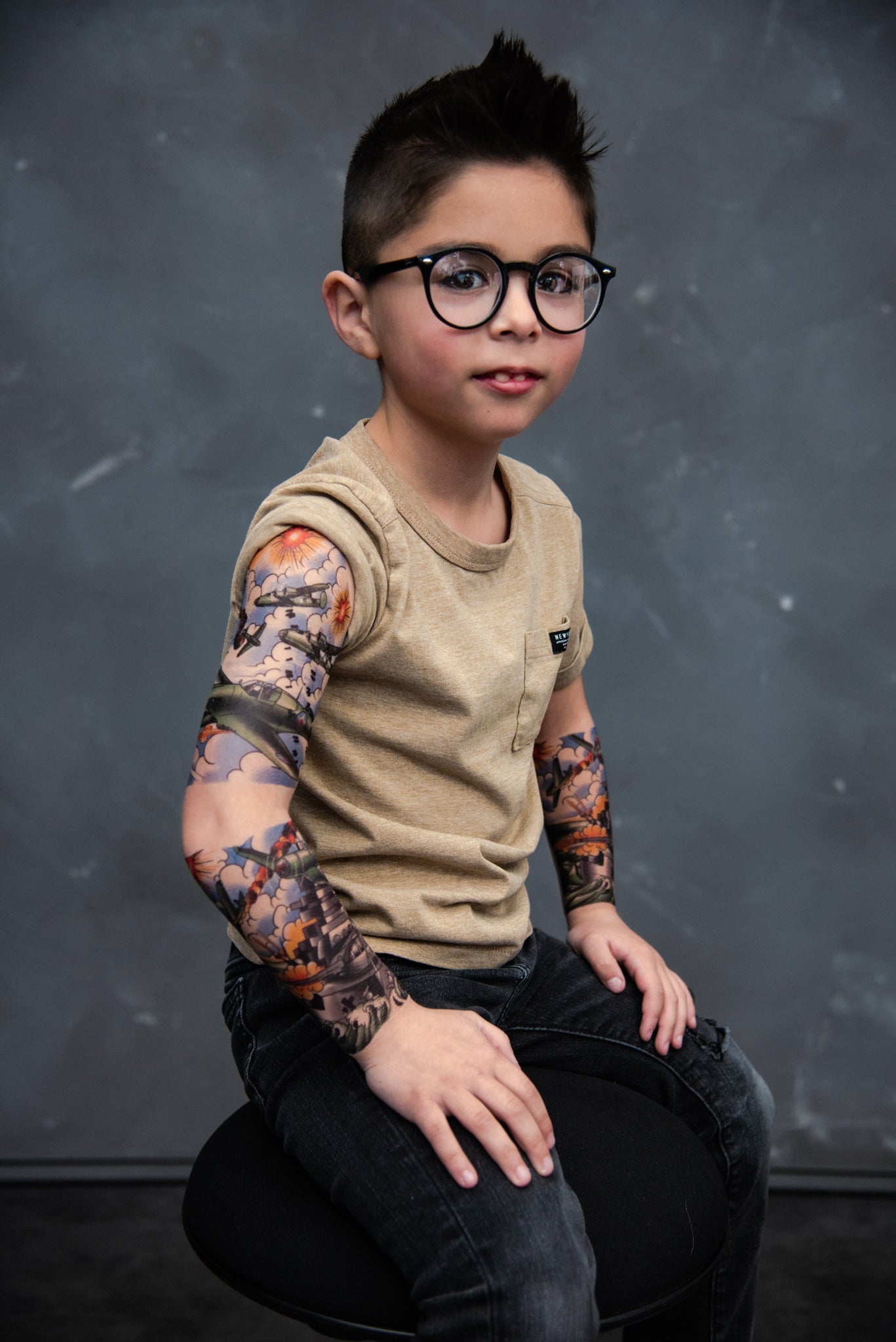 Battle Stations Full Sleeve Tattoo - Temporary Kids Tattoo Sleeve