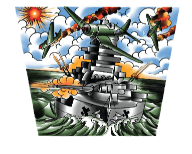 Battle Stations Full Sleeve Tattoo - Temporary Kids Tattoo Sleeve