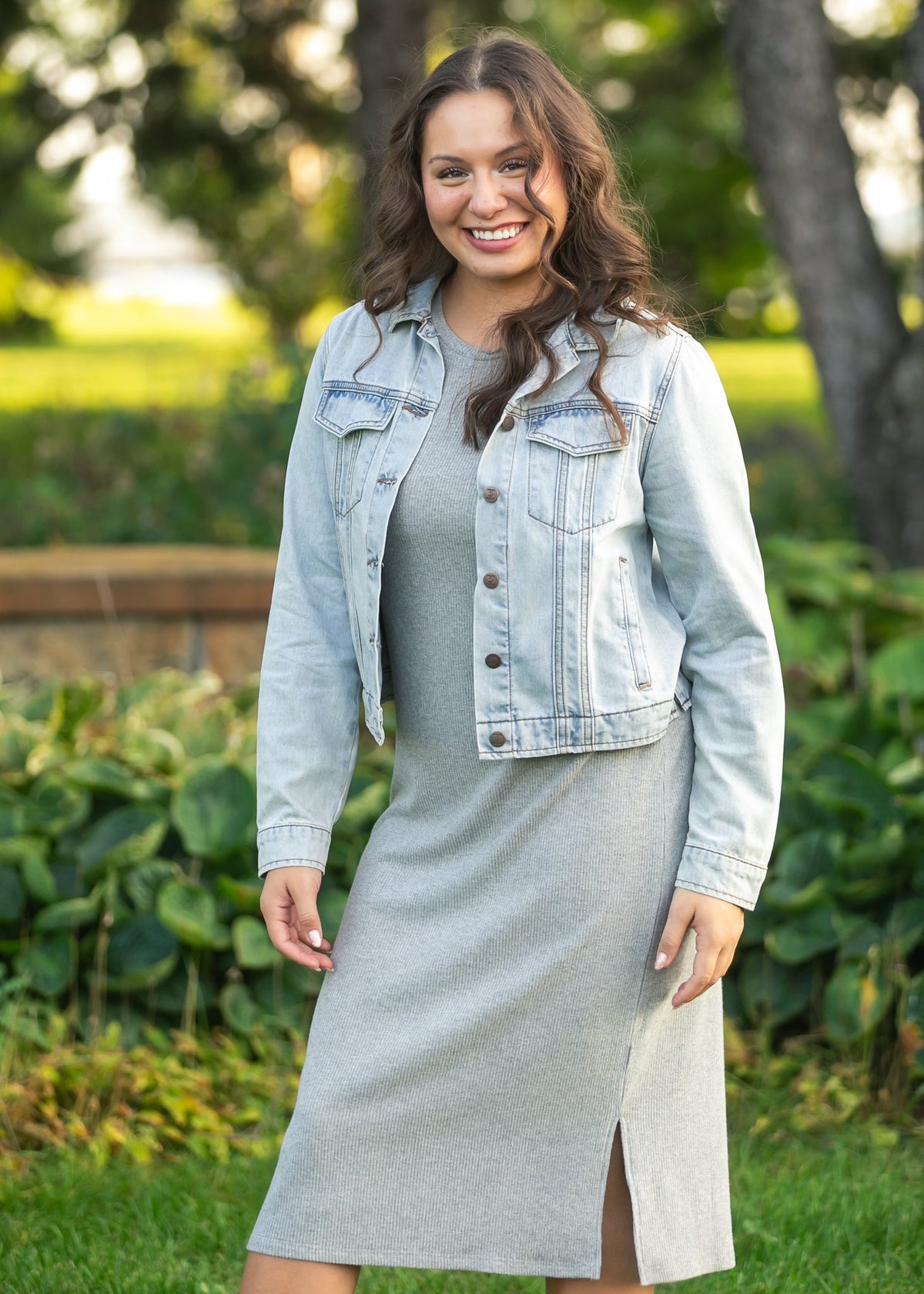 Baylor Gray Ribbed T-shirt Dress - Shaketea