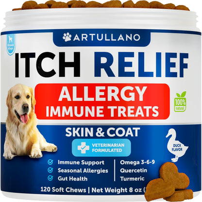 Dog Allergy Relief Chews Itchy Skin Relief Omega-3 Fish Oil