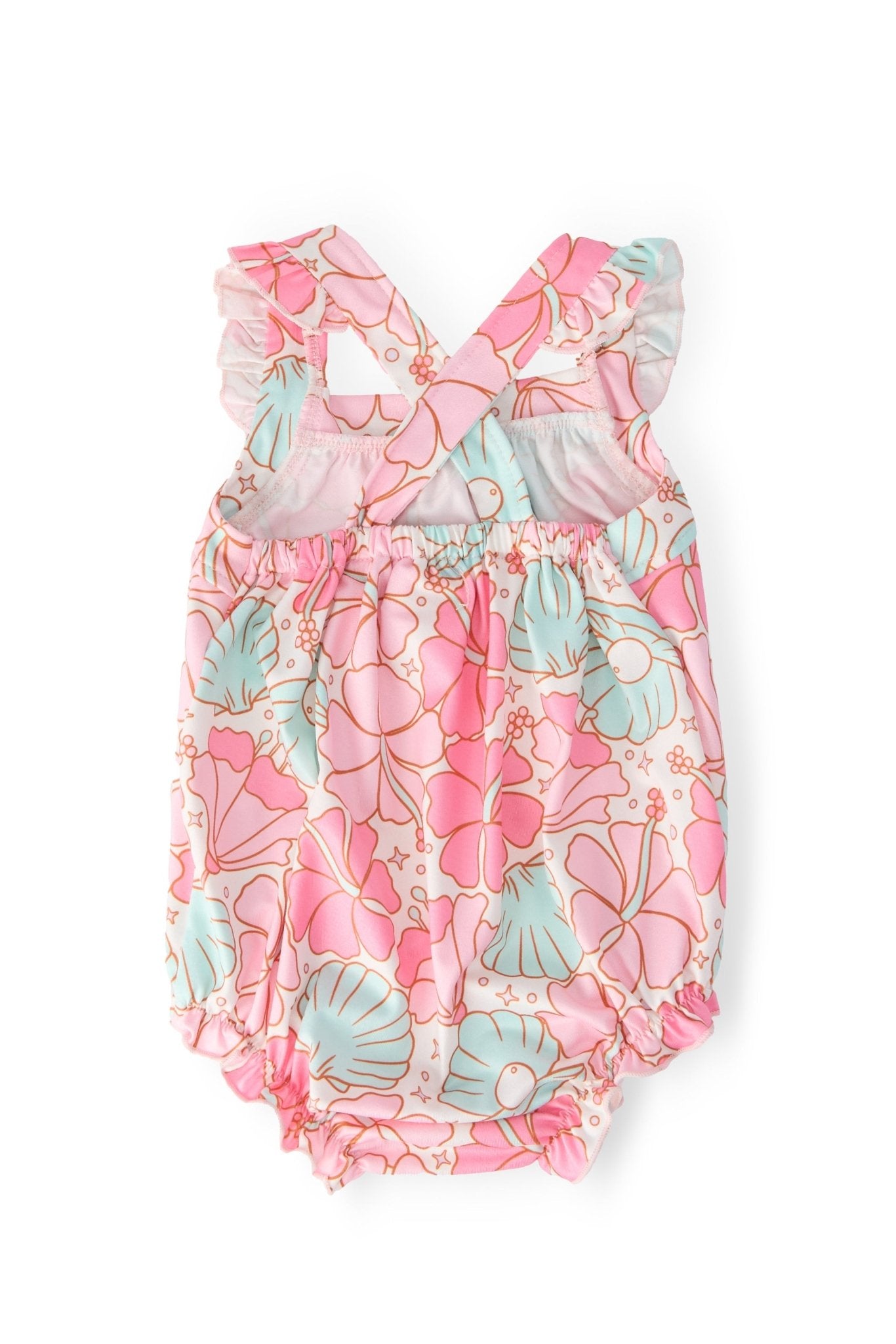Beach Daze Ruffle Cross Back Romper