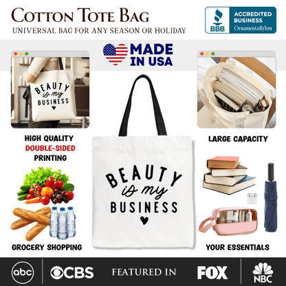Beauty Is My Business Artist Tote Bag, Minimalist Salon Gift Shopper