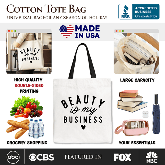 Beauty Is My Business Artist Tote Bag, Minimalist Salon Gift Shopper