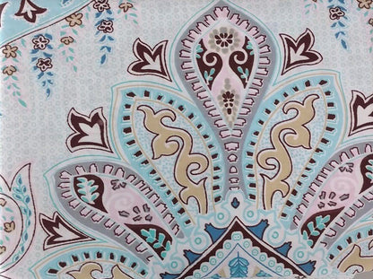 Tache Cotton Frozen Forest Blue Paisley Flat Sheet (2172FLT)