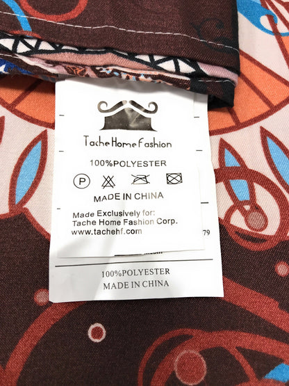 Tache Burgundy Palace Paisley Medallion Bed Sheet Set (2810FITFLT)