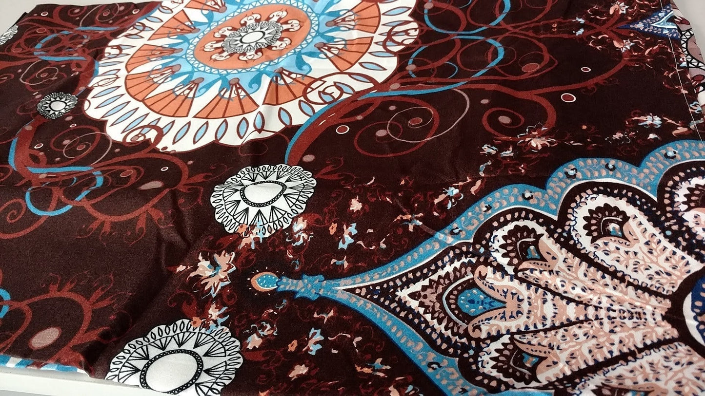 Tache Burgundy Palace Paisley Medallion Bed Sheet Set (2810FITFLT)