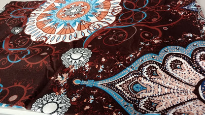 Tache Burgundy Palace Paisley Medallion Bed Sheet Set (2810FITFLT)