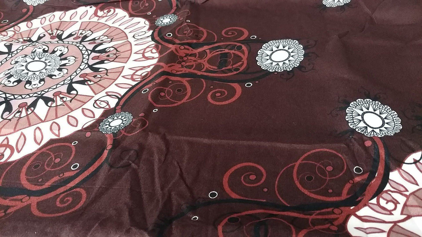 Tache Burgundy Palace Paisley Medallion Bed Sheet Set (2810FITFLT)