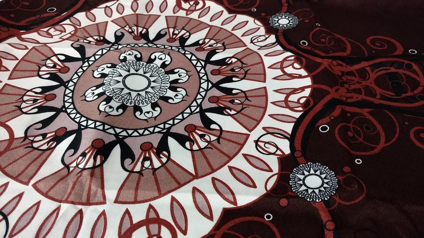Tache Burgundy Palace Paisley Medallion Bed Sheet Set (2810FITFLT)