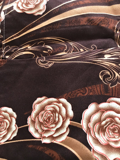 Tache Melted Gold Brown Floral Bed Sheet Set (2815FITFLT)