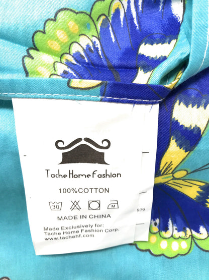 Tache Cotton Butterfly Wonderland Aqua Floral Flat Sheet (2142FLT)