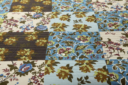 Tache Mystical Forest Green Blue Leaves Cotton Quilt Set (KST1504)