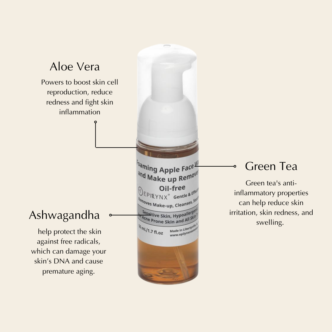 Oil-Free Foaming Face Wash for Acne-Prone Sensitive Skin – Aloe & Ashwagandha, Gluten-Free