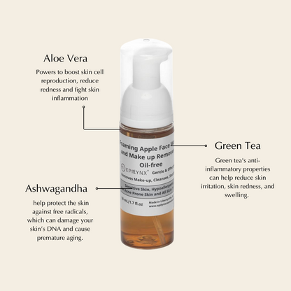 Oil-Free Foaming Face Wash for Acne-Prone Sensitive Skin – Aloe & Ashwagandha, Gluten-Free