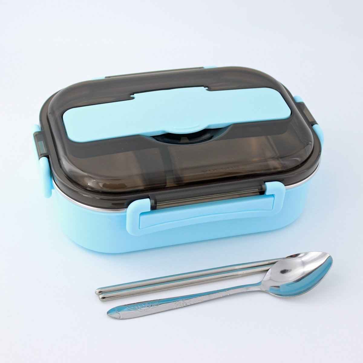 Insulated Leakproof Bento Lunch Box with Thermos Bag 2 Compartments Green