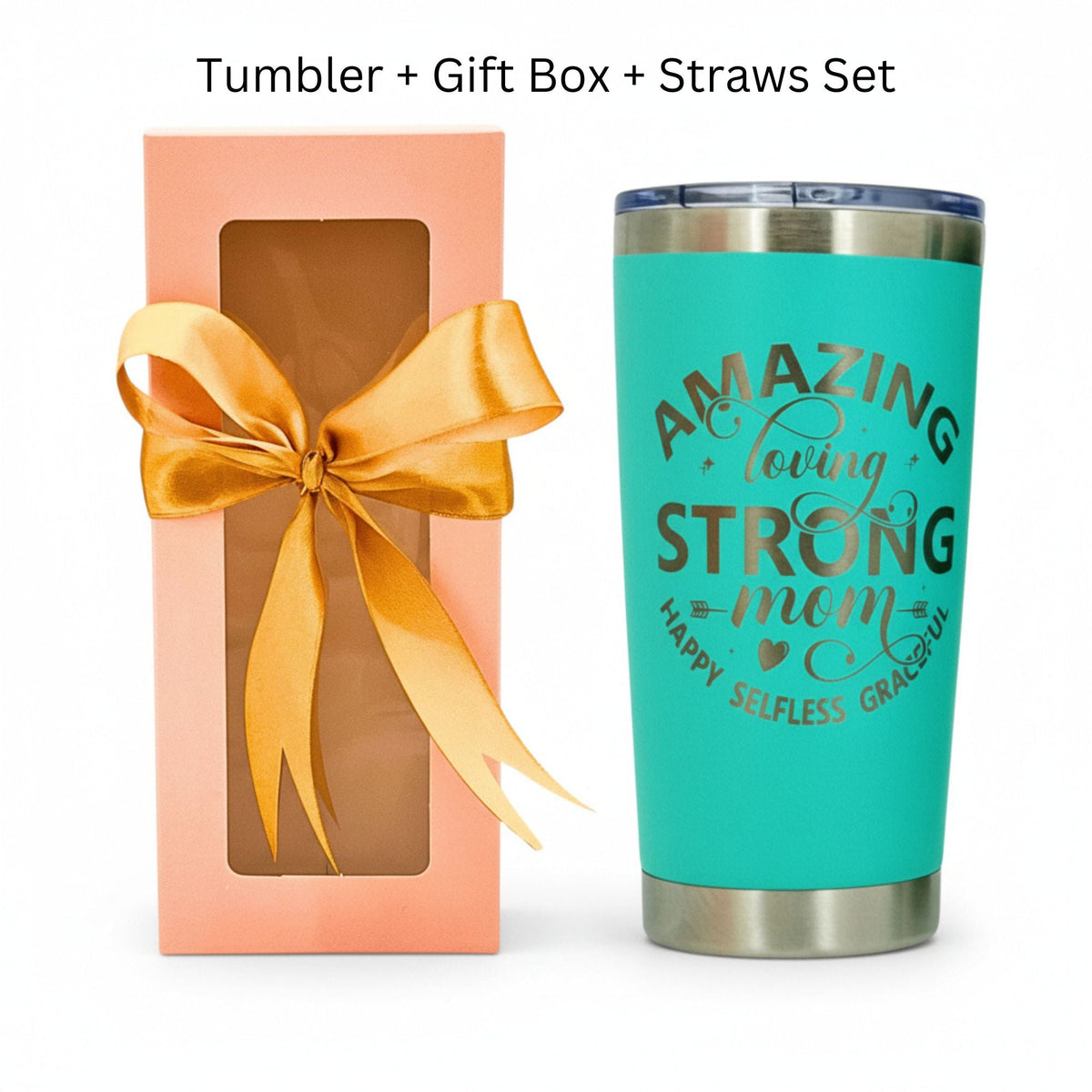 Best Mom Ever 20oz Tumbler Gift Set for Mother's Day & Birthday