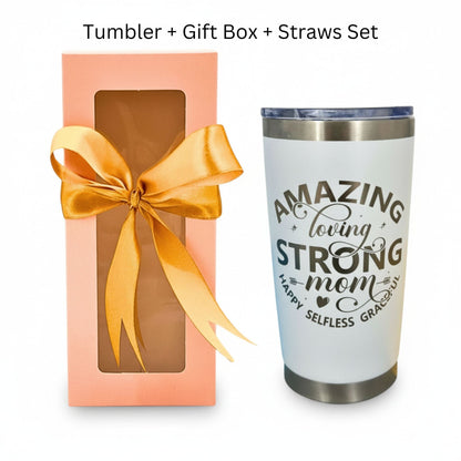 Best Mom Ever 20oz Tumbler Gift Set for Mother's Day & Birthday