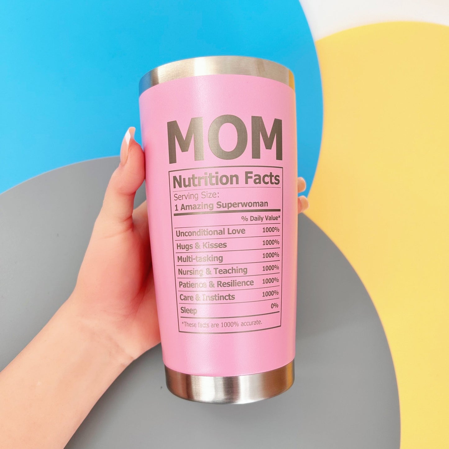 Best Mom Ever Tumbler - Personalized Birthday Mothers Day Christmas Gift for Moms - 20oz Stainless Steel Insulated Flask - Bottled, Portable