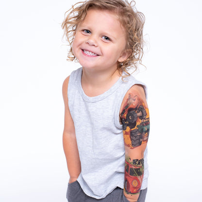Big Wheels Full Sleeve Tattoo - Temporary Kids Tattoo Sleeve