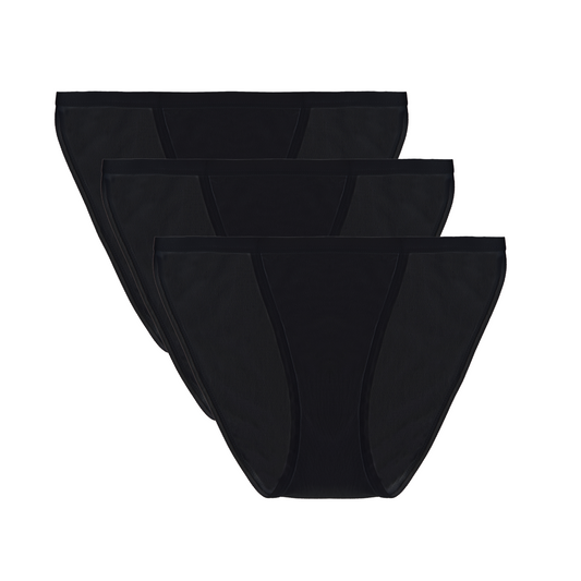 Women's Bamboo/Cotton Bikini Style Underwear Black Color - 3-pack - Shaketea