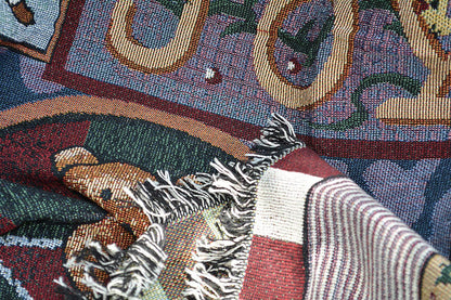 Tache Wonderful Season Snowman Tapestry Throw Blanket with Fringe (2270)