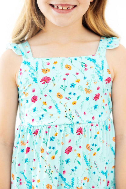 Bluebell Breeze Ruffle Maxi Dress