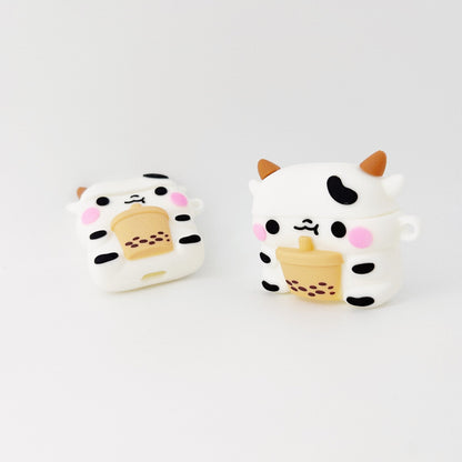 Boba Milk Cow Earphone Case Earbuds Case Cover Accessories for Airpods 1/2/3/Pro