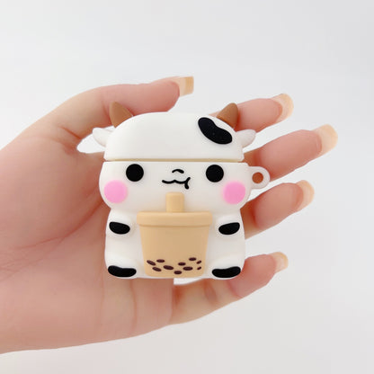 Boba Milk Cow Earphone Case Earbuds Case Cover Accessories for Airpods 1/2/3/Pro