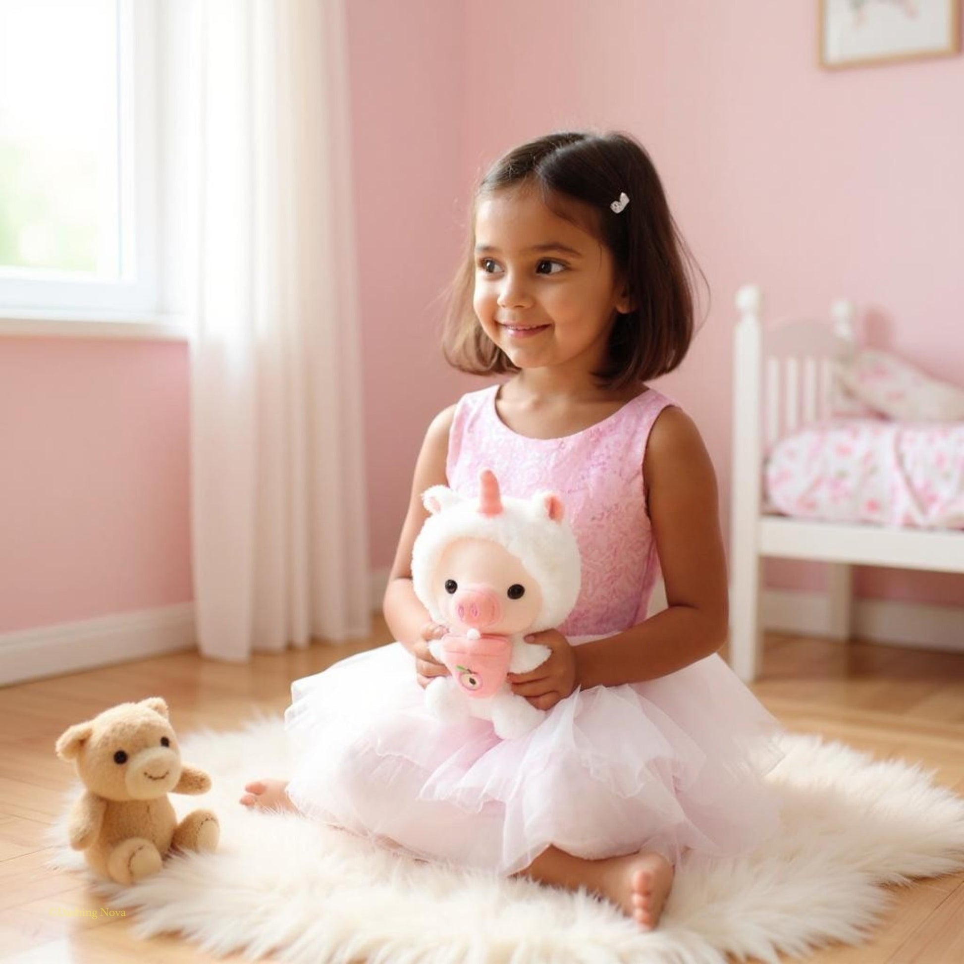 Boba Pig Stuffed Animal Soft Plushie Gift for Girls & Boys