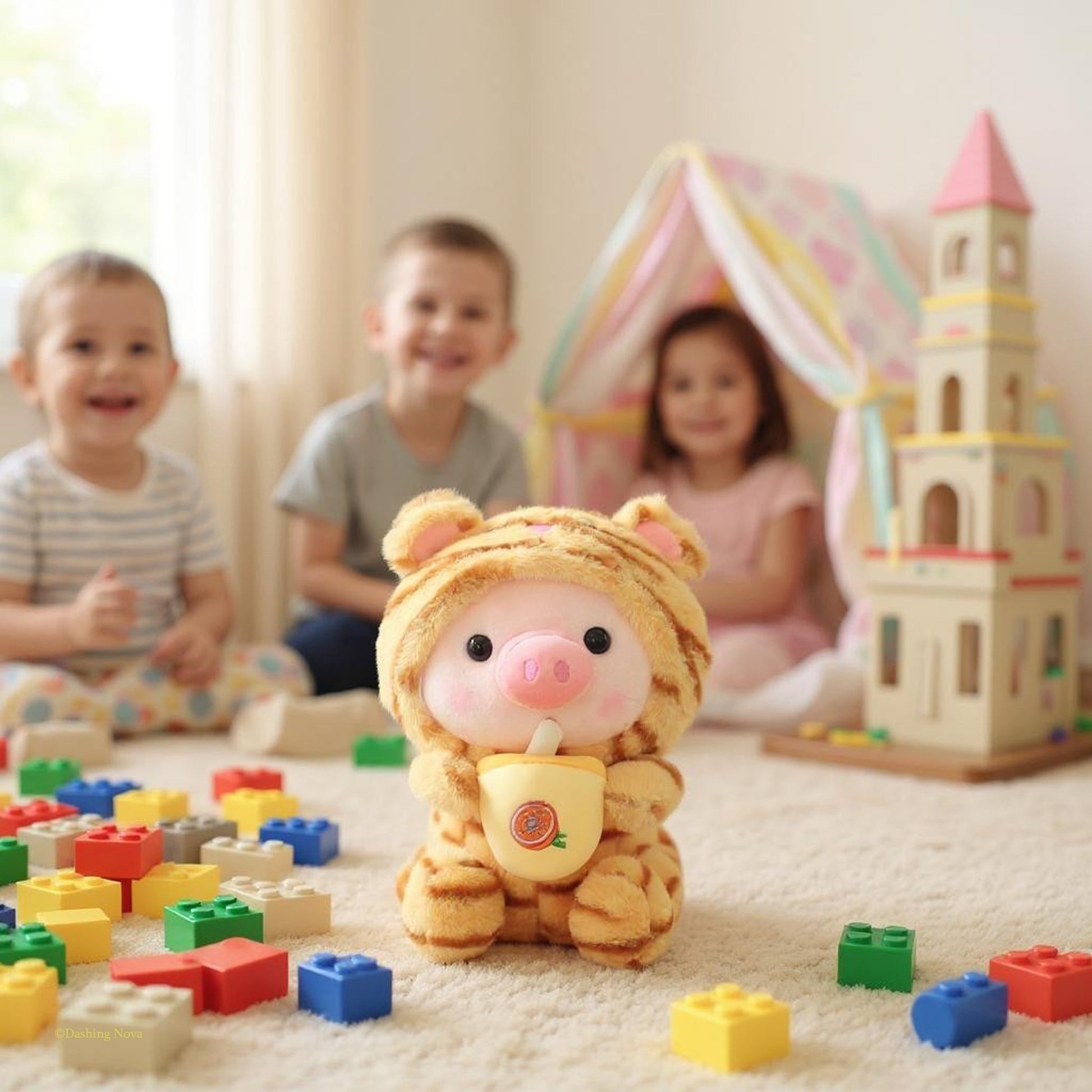 Boba Pig Stuffed Animal Soft Plushie Gift for Girls & Boys